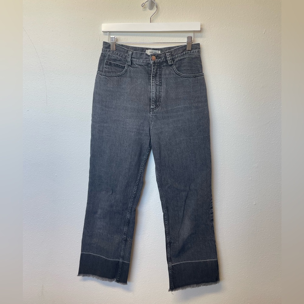 Rachel Comey Legion Black Wash Cropped Raw Hem Denim- Sz 6